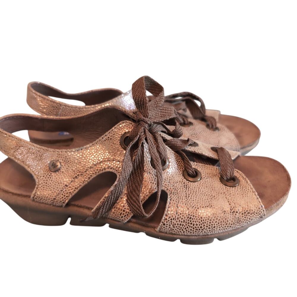 Wolky Ladies Lace-up Open Toe Sandals Size 39/8 Made For Walking (F50)